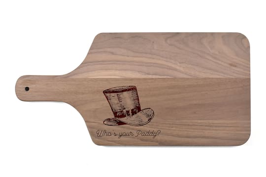 Who&#x27;s Your Paddy Walnut Paddle Cutting Board
